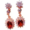 Dangle Earrings Dazzling Silver Gemstone For Daily Wear 4mm 6mm VVS Grade Natural Garnet Drop 925 Jewelry