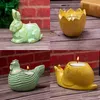 2st Candle Holders Cartoon Easter Candle Holders Harts Carved Bunny Chicken Egg Animal Forme Candlestick Home Festival Party Easter Decorations