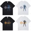 Erkek Tişörtler Y2K T gömlek Erkekler Harajuku Hip Hop Grafik Baskı% 100 Pamuk Kısa Kollu Gömlek Yeni Punk Rock Gothic Casual Tops Street Giyim T240126