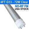 72W G13 T8 LED-rörljus 4 fot (lika med 45,8in), fluorescerande glödlampor ersättning, vit 6500K, G13 Bi-Pin Shop Lamp T12 LED-ersättning 4ft skåp Workbencs Usastock