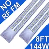 25 Pack LED T8 SHOP LIGHT 8ft 144W 6500K DAGLIGHT VIT LÄNDALT LED -integrerade rörljus med tydligt lock, LED -stångljus garage, verkstad, svalare dörr usastock