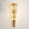 Wall Lamps Modern Gold LED Simple El Lobby Background Light Luxury Living Room Bedroom Crystal Lamp Clubhouse Aisle