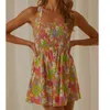 Dourbeny fairy sundress y2k sommar kvinnors backless snörning utskrift sommar a-line klänning fest strand mini klänning street kläder 240126