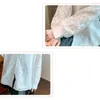 Camicette da donna Autunno Moda Manica lunga Camicia bianca 2024 Stile francese Top Gira giù Colletto Stampa Camicetta di chiffon Donna Abiti larghi 29988