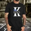 Męskie koszulki King and Queen Print Para T Shirt Miłośnicy krótkiego rękawu Czarna biała harajuku moda damska męskie koszulki TEE TOPS Ubrania Mujer T240126