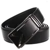 Belts 2024 Men's Leather Belt Two Layers Of Cowhide Automatic Buckle Korean Version Business