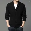 남자 스웨터 2024 고급 양모 디자이너 두꺼운 자동차 겨울 브랜드 패션 케이블 니트 스웨터 재킷 남자 캐주얼 코트 한국 남성 의류