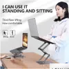 Tablet PC Stands Laptop Stand Aluminium Allo Foldble Notebook Support för boken Portable Fold Holder Cooling Bracket Drop Delivery OT3sq