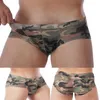 Boxer de Camouflage pour hommes, slip taille basse, sous-vêtement beau, respirant, Bikini, Lingerie, boxer, short Hombre