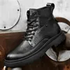 Laarzen Lage Sneakers Hoge Kwaliteit Heren Winter Pluche Sneeuw Echt Leer Herenschoenen Klassieke Militaire Tactische