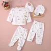 03M born Baby Unisex Clothes Underwear Animal Print Shirt and Pants 2PCS Boys Girls Cotton Soft 240118