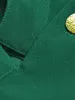 Manteau Designer Dames Printemps Haute Qualité Mode Fête Vert Slim Fit Plissé Casual Vintage Bureau Joli Pardessus À Manches Longues