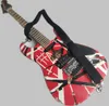 ヴァン・ヘイレン・フランク5150遺物電動ギター黒と白のストライプで飾られたエレクトリックギター、ランプシェード、送料無料