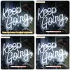 Enseigne au néon LED Keep Going Neon Signs LED pour décoration murale Néons Panneaux muraux Décor pour chambre à coucher Chambre d'enfant Salle de jeux Bureau Bar Fête de Noël YQ240126