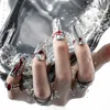 Bandringar trendiga mode nagelring rustning set silverfärg oregelbunden nagelbitar justerbara öppna ringar smycken tillbehör kvinnor gåvor 240125