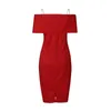 Casual Dresses Women Off Shoulder Slim Tight Dress Elegant Bronzing Splice Sleeveless Sexy Wrap Hip Waisted Evening Party Vestidos