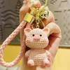 Exquisite Lovely Yarn Piglet Keychain ins Style Female Girls Schoolbag Pendant Figure Car key Chain Pendant Adorable Dinosaur Duck Bunny