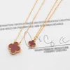 Original 1to1 Van C-A Version Four High Leaf Clover Necklace For Women Pure Silver Rose Gold Lock Bone Chain Light Luxury Nisch High-End Instagram Style 18qci