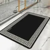 Superabsorberande badrumsmatta dusch Snabbtorkning Diatomaceous Earth Mat Black Yellow Decoration Luxury Carpet Anti-Slip Bath Mat 240122