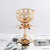 2PCS Candle Holders Gold Crystal Iron Votive Candle HolderVintage Candlestick for Table Centerpiece Wedding Birthday Gift