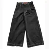 Мужские джинсы JNCO Мужчины Y2K Высокое качество с вышитыми узорами Мешковатые хип-хоп Винтаж 2000-х годов Женская уличная одежда с талией