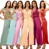 Calças femininas 2024 Premium DIY Sexy Mulheres Multiway Wrap Convertible Boho Maxi Macacões Clube Bandagem Perna Larga