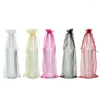 Kopplingspåsar 10st Portable Wine Bottle Cover Wrap Gift 37x15cm Drawstring Jewelry Bag 4Colors