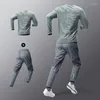 Survêtements pour hommes Vêtements d'entraînement Ensembles Hommes Séchage rapide Sweatsuit Breath Jogging Fitness Sweatshirts Coupe-vent Transpiration T-shirts Pantalons