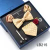Brand Holiday Gift Box Necktie Woven Bow Tie Handkerchief Pocket Squares Cufflink Set Clip Necktie Box Paisley Fit Wedding 240119