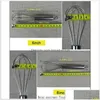 Egg Tools Stainless Steel Balloon Wire Whisk Tools Blending Whisking Beating Stirring Egg Beater Durable 4 Sizes 6-Inch/8-Inch/10-Inch Dhbat