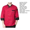 Fatos masculinos chef superior gola mangas compridas cozinhar jaqueta unisex camisa de catering plus size roupas el cozinha cozinhar uniforme para