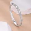 Designer Van cl-ap Bracciale Fanjia Quadrifoglio pieno di diamanti Moissanite donna moda semplice argento sterling 925 placcato oro 18 carati