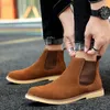 Bottes hommes en cuir véritable luxe décontracté cheville printemps automne hiver chaussures pour hommes chaud court extérieur chaussures d'entraînement