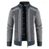 Camisolas masculinas jumper cardigan na moda malhas zip jaqueta usar roupas de linha casual homem de negócios wintrt casacos quentes gola camisola