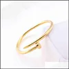 Bangle Nail Armband Mens Armband Diamonds Designer Bangle Luxury Jewelry Women Titanium Steel Eloy Gold-Plated Craft Black Gold S DH89E