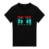 Men's T Shirts 2024 Säljer blinkande El Sound Activated T-shirt Anpassad lysande i Dark Panel för Music Party