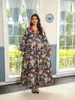 Roupas étnicas Eid Party Muslim Dress Mulheres Abaya Lapela Ramadan Mubarak Jalabiya Diamante Dubai Islam Robe Caftan Floral Maxi Vestido 2024