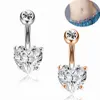 Navel Bell Button Rings New Fashion Sexy Piercing Navel Nail Body Jewelry Flower Pendant Crystal Belly Button Rings for Women Girls #77463 YQ240125