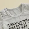 Kledingsets Toddler Boy zomerkleding Mama Letter Afdrukken Solid Color T-Shirt Shorts Baby Outfit 2pcs