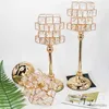 2PCS Candle Holders 1pc Golden Crystal Pillar Candle Holder Candlesticks for Dining Coffee Table Wedding Events Parties Home Decor