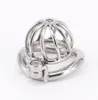Sodandy Devices Männlicher kleiner Penis-Lock-Edelstahlgürtel, Metall-Hahnkäfig für Männer mit gebogenen Ringen5316153