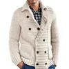 Suéteres masculinos Cardigan Mens Roupas de malha de malha casacos Ropa de Invierno outono e inverno versão coreana manter quente