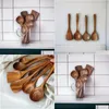 Utensils Cooking Handmade Natural Wood Tableware Wooden Spoon Tool Set Drop Delivery Home Garden Kitchen, Dining Bar Kitchen T Ot12o en
