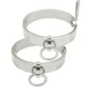 Ожерелья из полированной нержавеющей стали, запираемые манжеты на запястье и щиколотке, браслет для связывания со съемным уплотнительным кольцом