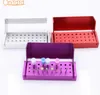 30 Holes Aluminium Dental Bur Burs Holder Block Disinfection Box Autoclave High/Low Speed Handpiece Needles Holder