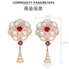 Charm Fashion Zircon Natural Stone Mother of Pearl Big Flower Earrings Designer Rose Gold Plated Jewelry for Women Party 2023