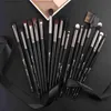 Makeup Brushes Beili Luxury Black 10-19pcs Eye Makeup Borstes Natural Goat Hair Eyeshadow Eyebrow Eyeliner Makeup Brush Set Brochas Maquillaje Q240126