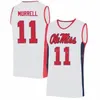 Erkekler Kadın Çocuklar Kolej Basketbol Ole Miss Rebels Forma 7 Allen Flanigan 11 Matthew Murrell 5 Jaylen Murray 2 TJ Caldwell 4 Jaemyn Brakefield 25 Rashaud Marshall