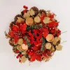 Decorative Flowers Christmas Wreath For Table Centerpiece Pinecone Candle Holder Garland Holiday 30cm Cute Decoration With Artificial Red