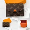 Chave Bolsa M41939 Titulares de Cartão Rosalie Caixa de Cartão Chave Carteiras Vintage Envelope Designer de Luxo Saco Marrom Flor Mini Mulheres Banknote Mens Couro Coin Bolsas Chaveiro